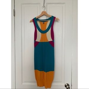 Jean Paul Gautier, size small, teal/magenta/orange/cream color block